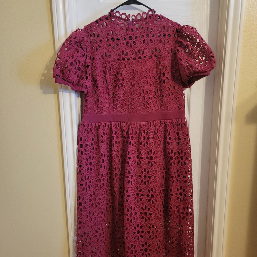 Elegant Lace Womans Dress in Rich Burgundy